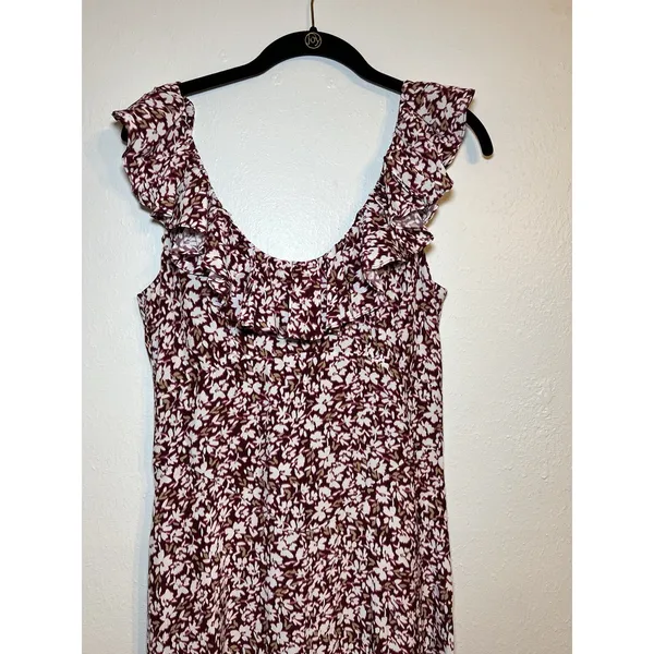 Madewell Ruffled Scoopneck Maxi Dress Size 8 Style NV447 Sleeveless Multicolor - Image 5
