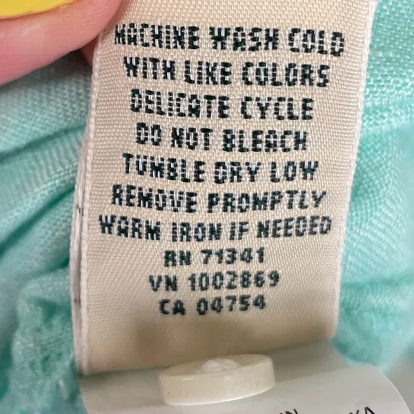 L.L. Bean Premium Washable Linen Long Tunic Top Size Large 100% Linen Fair Aqua - Image 7