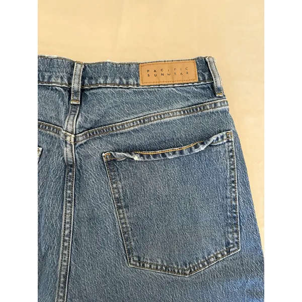 PacSun Stretch Dad Jeans Women’s Size 30/28.5" inseam Ankle Slit Button Fly EUC - Image 8