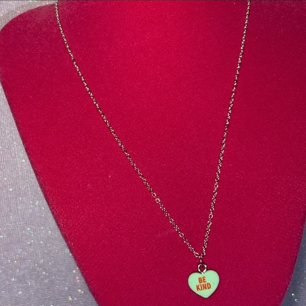 Be Kind Heart Necklace Sterling Silver 925 Jewelry Blue - Image 11