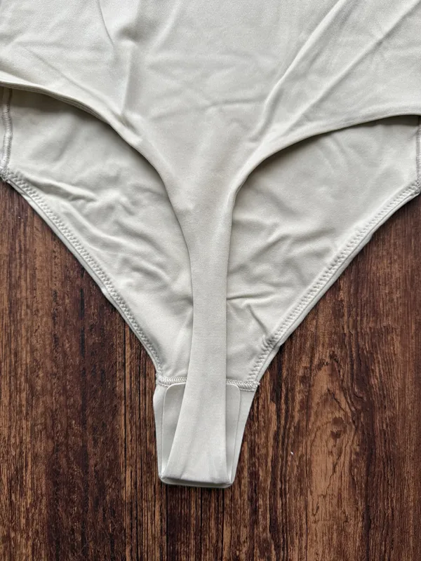 NWT Lululemon Bone Nulu Wundermost Square Neck Sleeveless Bodysuit - Size S - Image 4