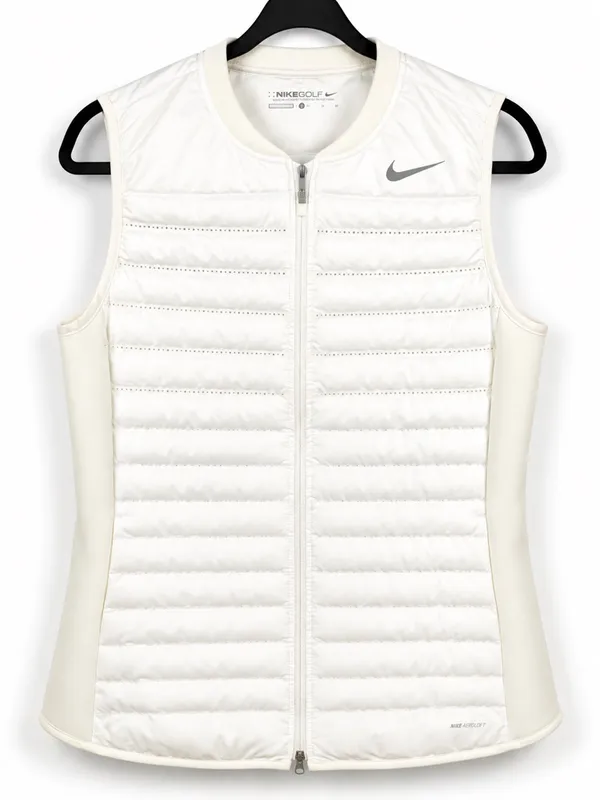Nike AeroLoft Womens Golf Vest Large White Quilted Full Zip Lightweight - Image 2