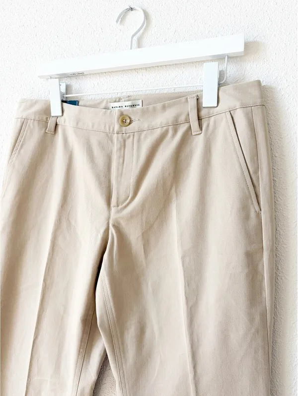 Banana Republic Cotton Straight Leg Trousers Chino Neutral Size 10 - Image 3