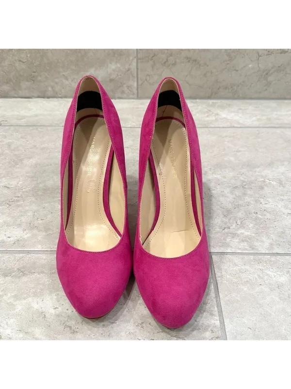 Marc Fisher Pink Faux Suede Heels size 9.5 - Image 7