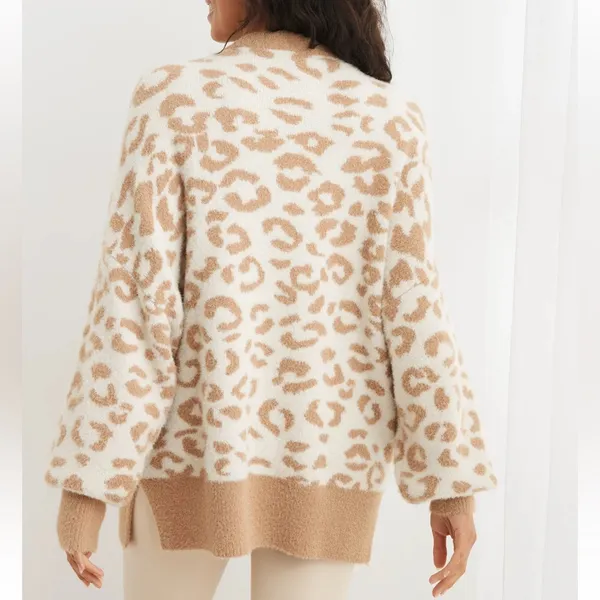 Aerie Leopard Buttercream oversized Sweater - Image 2