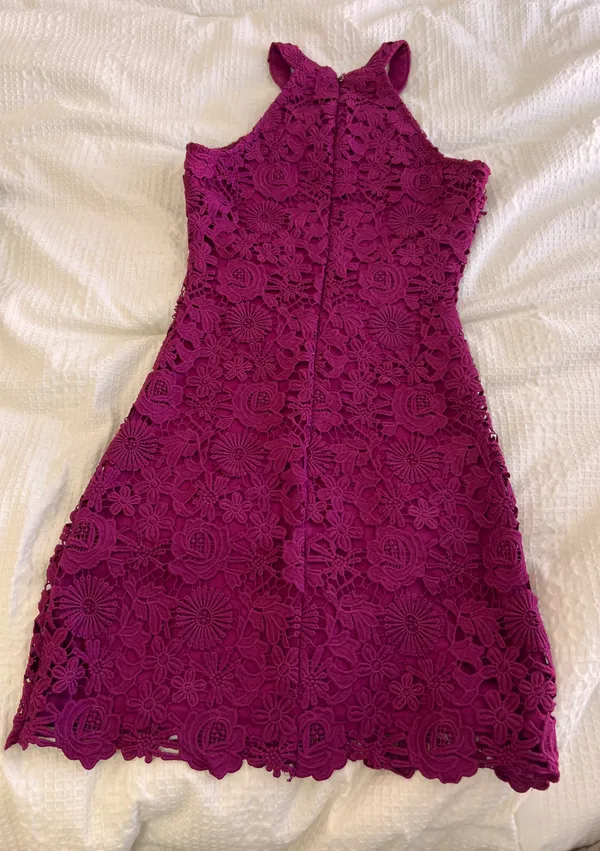 Lulus Magenta Lace Dress - Image 3