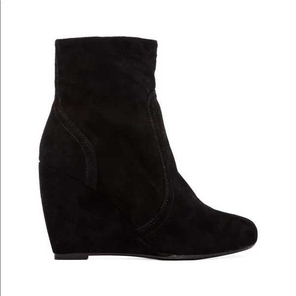 Joie Oakley Black Suede Wedge Booties - Image 6