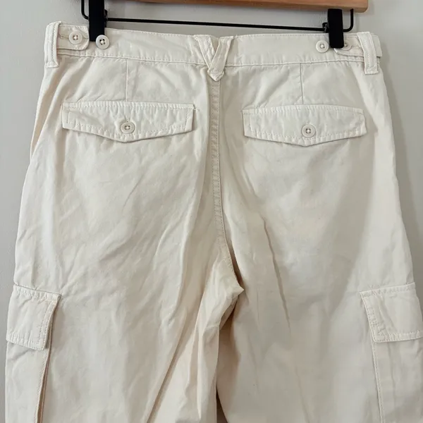 Madewell Garment-Dyed Low-Slung Straight Cargo Pants Cream‎ Vintage Linen 26 - Image 10