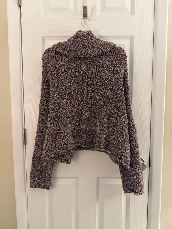 Free People Purple Cowl Neck Oversized BFF Sweater Medium - Image 4
