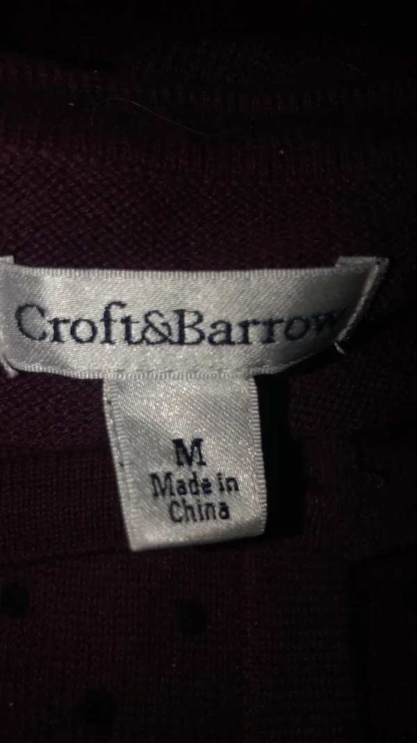 Croft & Barrow Polka Dot Buttoned Cardigan - Image 4