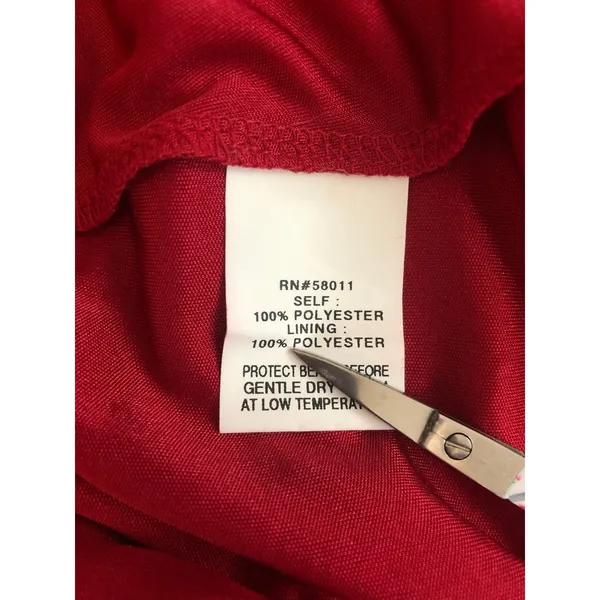 Kurt Thomas Red Cowl Neck Slinky Halter Gown Size 2 Beaded Open Back Maxi Dress - Image 8