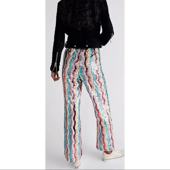 Dance Again Multi Color Rainbow Sequins Pants 🔥 - Image 3