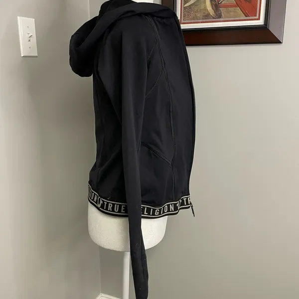 True religion cropped zip up jacket Black Size XS - Image 2