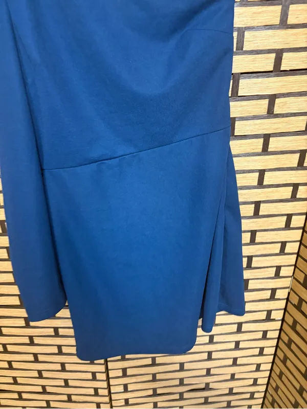 Mod On Trend Teal One Shoulder Dress Size Medium - Image 4