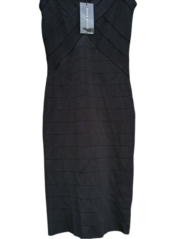 NWT Karen Millen BodyCon Bandage Dress Black Size 2 - Image 4