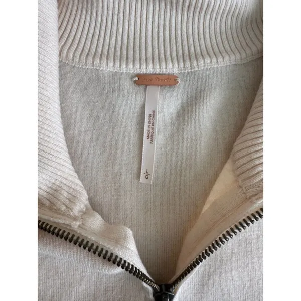 Free People Coastal Stripe Pullover Champagne Navy Combo Large - Image 5