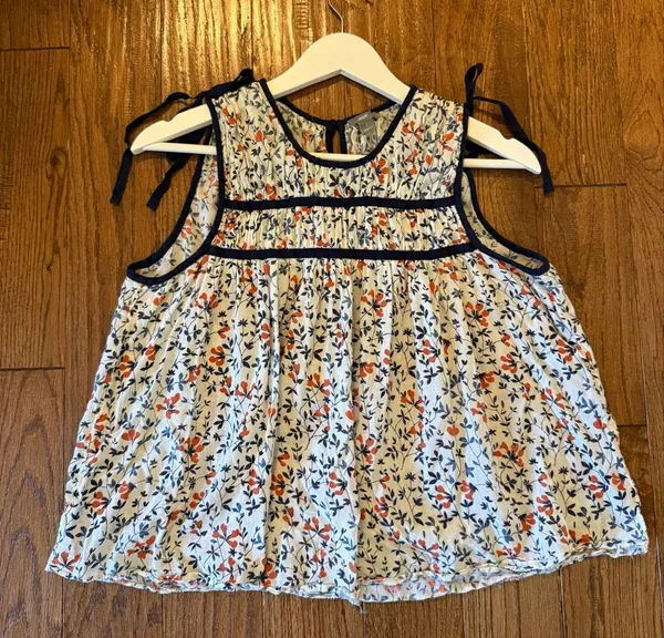 Aerie floral swing tie shoulder blouse size small - Image 6