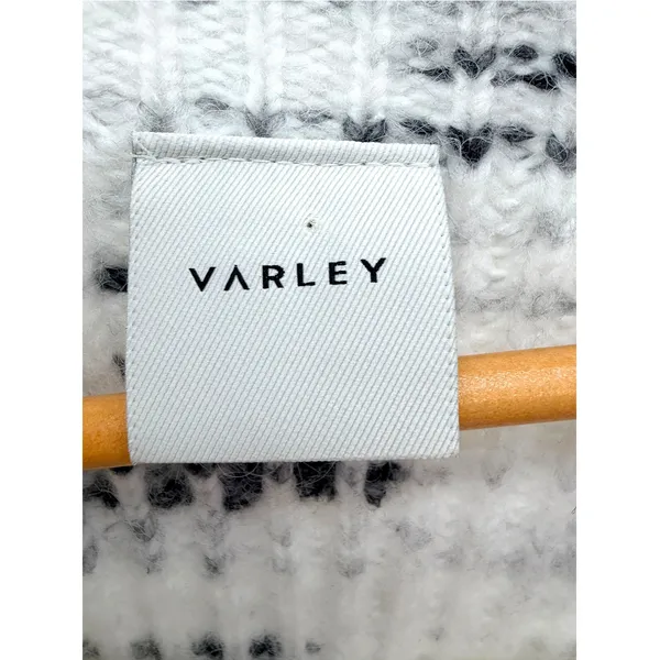 Varley Belgrave Dalmation Knit Mock Neck Sweater Balloon Sleeve Marled M Relaxed - Image 4