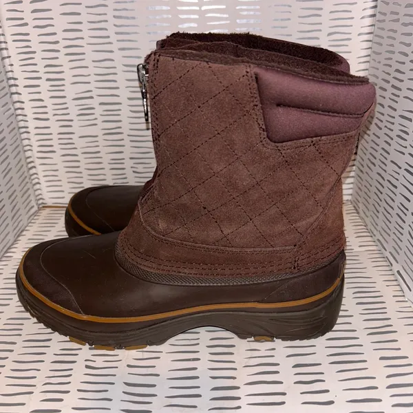 Bass Cordova Women‎ Brown Quilted Suede Waterproof Winter Duck Boots Size 7 - Image 6