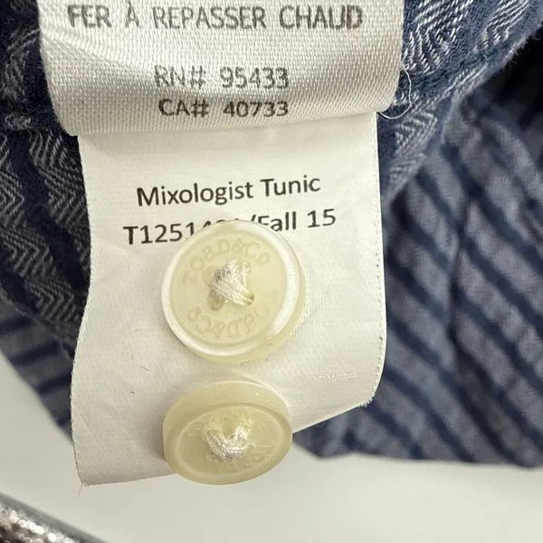 Toad&Co‎ Mixologist Tunic Shirt Womens Small Blue Striped Organic Cotton - Image 11