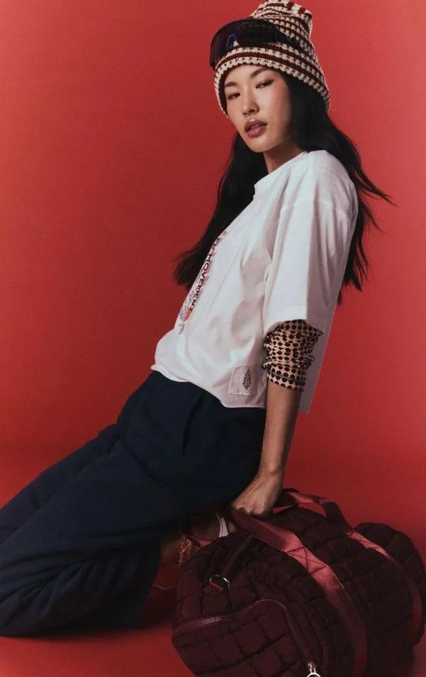NWT NWT Free People Movement Inspire Buti Logo Tee In White Combo - Image 2