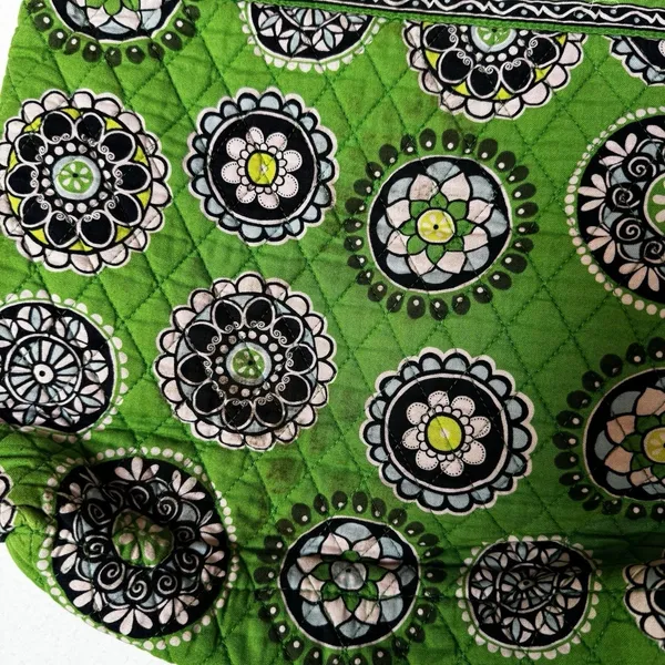 Vera Bradley Green Medallion Quilted Tote Bag + Coin Pouch Boho Y2K‎ - Image 6