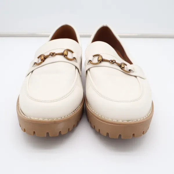 A New Day Danica Loafers Womens US 8.5 Off White Leather Horsebit Lug Sole Shoes - Image 5