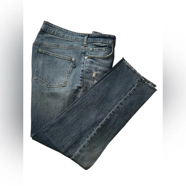 Pilcro Blue Distressed Straight Leg Jeans - Image 13