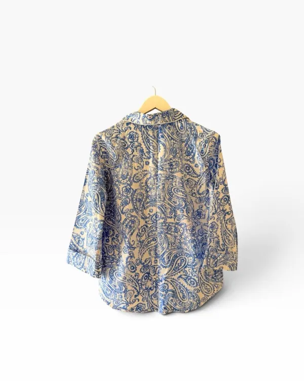 Lauren Ralph Lauren Blue Blue White Paisley Embroidered logo button down contemp - Image 6