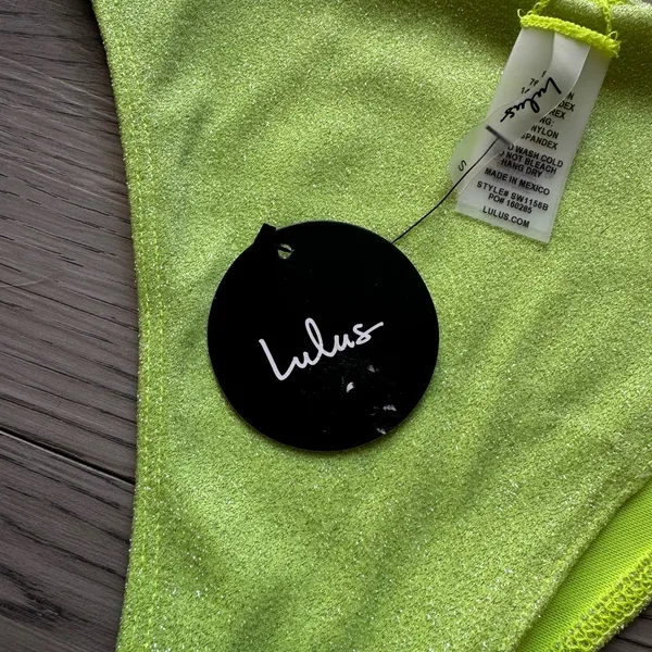 Lulus Green Sparkly High Rise Bikini Bottoms - Image 3