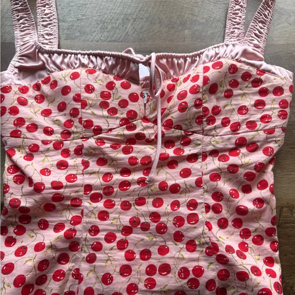 ASTR The Label Cherry Pink Milkmaid Cropped Cami Valentines Bustier Top S NWT - Image 5