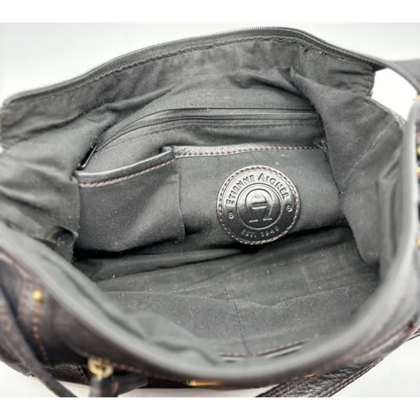 Etienne Aigner Black Leather Purse Shoulder‎ Bag Adjustable Strap & Front Po - Image 5
