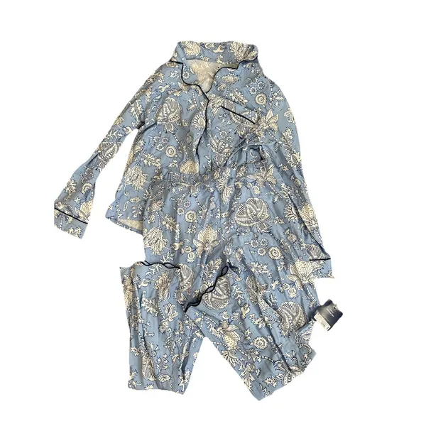 Roller Rabbit Women's Floral Vines Long Sleeves and Pants Pajama Set Blue Small - Image 5
