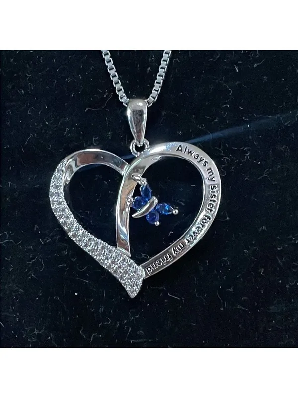 Sister Butterfly Heart Necklaces Gift - Image 4