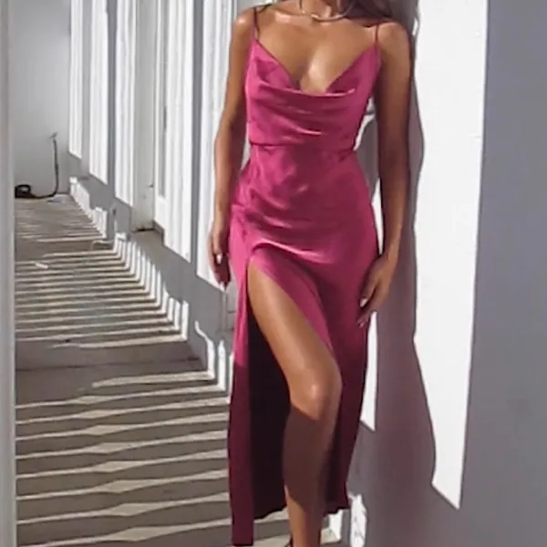 NWT Lioness Walk The Line Midi Dress Magenta Large - Image 5