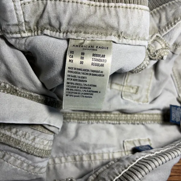 American Eagle Cargo Pants Womens 00 Regular‎ Green Khaki Utility Stretch Baggy - Image 7