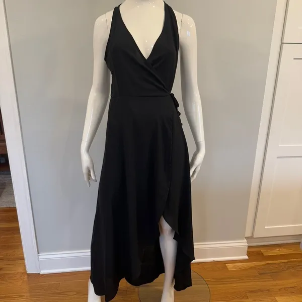 Abercrombie & Fitch Sleeveless Black Wrap Dress - Image 2