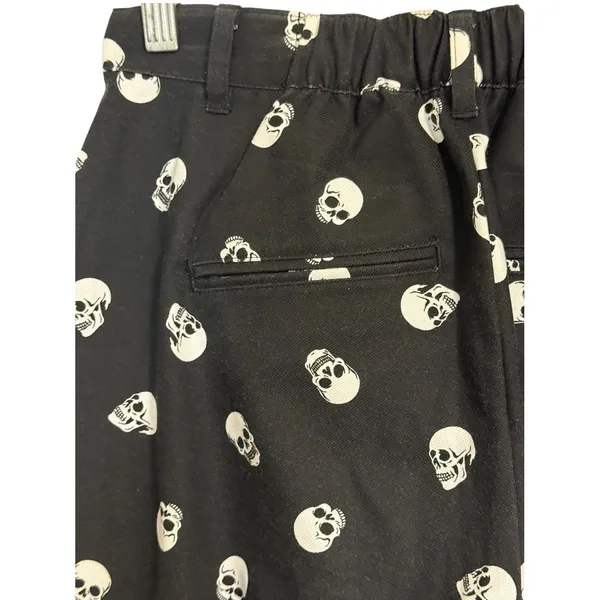 HOT TOPIC Black White Skull Print Tapered Alternative Goth Pants Small‎ - Image 6