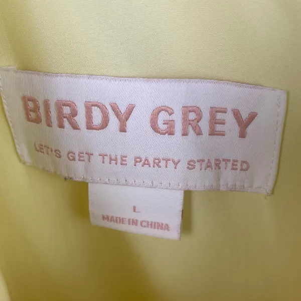 NEW Birdy Grey Jay Matte Satin Dress Lemon Sorbet Yellow Size Large Bridesmaid - Image 5