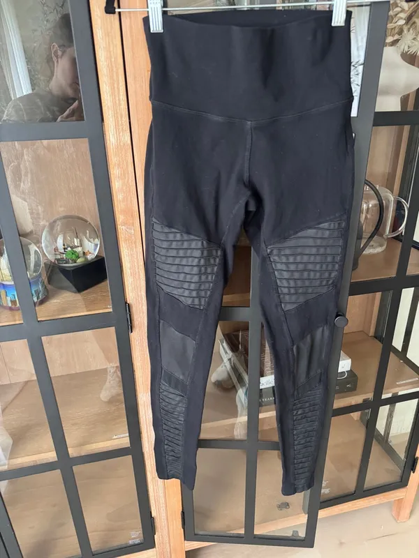 ALO leggings moto mesh panel high rise 2010s 7/8 ankle y2k vintage biker workout - Image 2