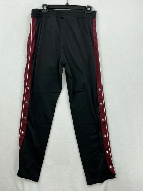 Free People Black Track Joggers with Burgundy Side Stripe 114 - Image 8