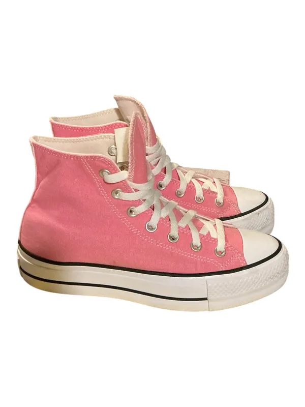 Converse Chuck Taylor All Star Lift Platform High Top Pink Canvas Sneakers Size W 7.5 / M 5.5 - Image 3