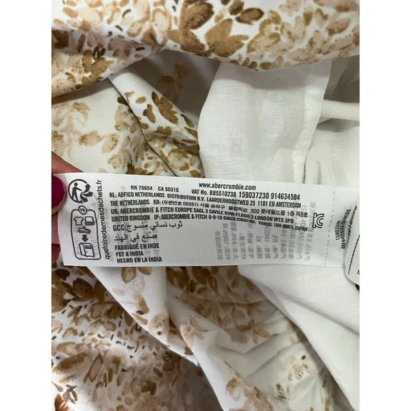 Abercrombie & Fitch Flutter Sleeve Tiered Midi Dress Floral Cottagecore XS - Image 6