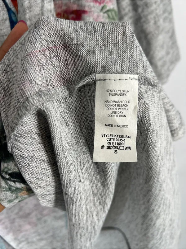 Ginger‎ G Floral Crane Print Soft Knit Open Front Cardigan Size S - Image 8