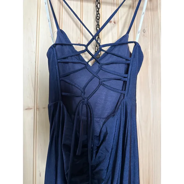 NWT Lulus Cute Definition Navy Slinky Knit Cowl Neck Maxi Dress Holiday Gala M - Image 6