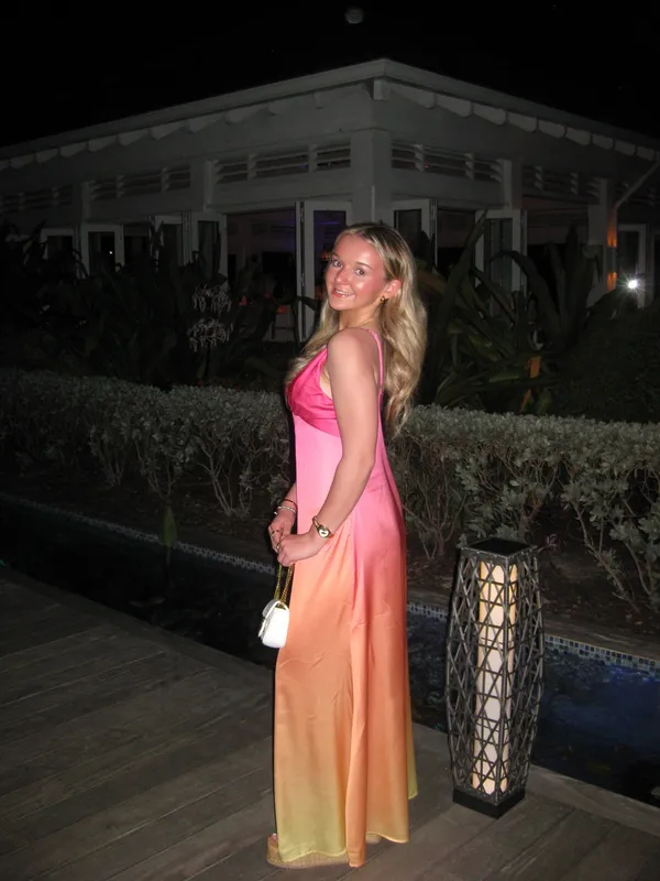 ombre pepper mayo maxi dress pink sunset vibes - Image 2