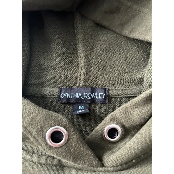 Cynthia Rowley Olive Green‎ Pullover Hoodie Sweatshirt Size Medium Relaxed - Image 5