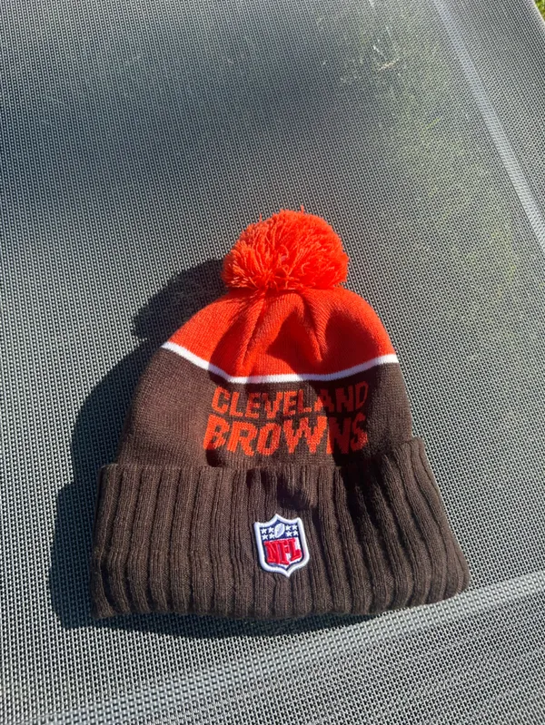 Cleveland‎ Browns '15 Sport Knit beanie nfl winter hat brown orange pompom - Image 4