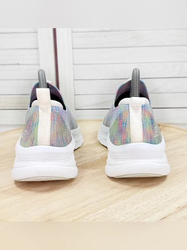 Skechers Relaxed Fit D’Lux Walker Knit Sneakers Rainbow Women 8.5 Slip On - Image 6