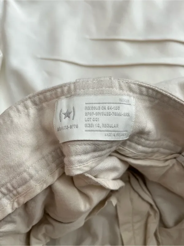 Gap Cotton Cargo Pants Womens 16 Regular Cream Linen Tapered Utility Safari - Image 15
